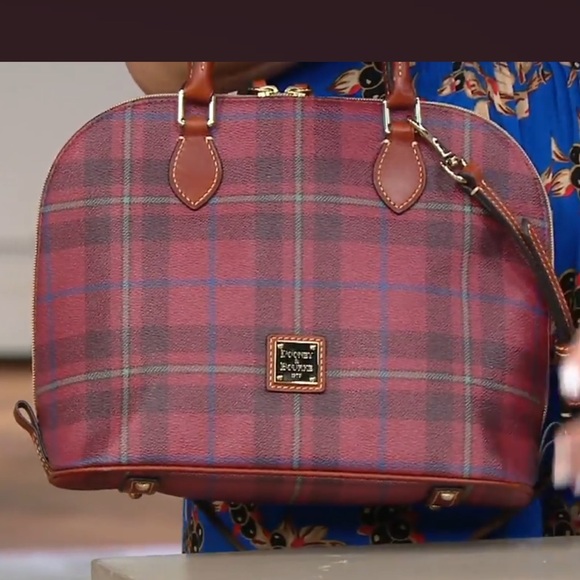 Dooney & Bourke Handbags - Dooney & Bourke Cranberry Dome Plaid Satchel